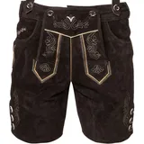 Steigenhöfer Manufaktur Trachtenlederhose Lederhose Herren Tracht kurz - Anton - 100% Rindsleder - Kurze Hose (Inklusive verstellbarer Träger) Traditionelle Echtlederhose - Ideal für Dein Oktoberfest Herren Outfit braun 60