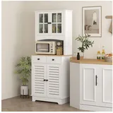 Homcom Küchenbuffet 68 x 39,5 x 170 cm Weiß