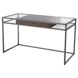 Casa Padrino Luxus Schreibtisch mit Schublade Bronze 135 x 60 x H. 75,5 cm - Luxus Qualität - Luxus Büromöbel