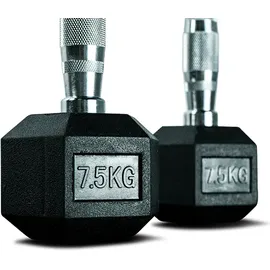 Matchu Sports Hantel Hexagon Set Kurzhanteln 2 x 7,5 kg schwarz