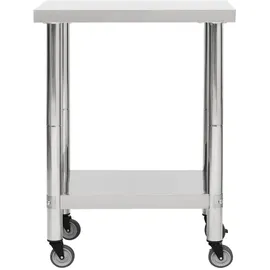 vidaXL Küchen-Arbeitstisch mit Rollen 80x30x85 cm Edelstahl