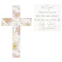 Wachsmotive "Blumenkreuz mit Spruch"