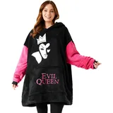 Disney Stitch Übergroße Hoodie Decke Damen - Fleece Oversized Kapuzenpullover mit Ärmeln für Teenager - Einheitsgröße (Schwarz Evil Queen) - Einheitsgröße