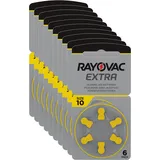 60x Rayovac Hörgerätebatterien 10 Extra Advanced 1,45V 10AU-6XEMF Gelb