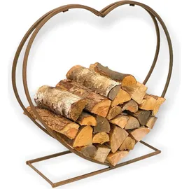 DanDiBo Ambiente Kaminholzregal Innen Metall Herz Kaminholzständer 2013221 XL 78 cm Holzkorb Kaminholzhalter Holzregal Feuerholzhalter Deko