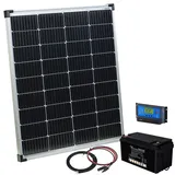 Revolt Solaranlagen-Set: PWM-Laderegler, 110-W-Solarpanel und 80-Ah-Akku