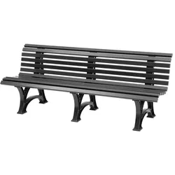 PROREGAL Gartenbank Jamaika | 4-Sitzer | Graphitgrau | HxBxT 80x200x64cm | UV-beständiger Kunststoff | Parkbank Sitzbank Gartenbänke  Terrasse