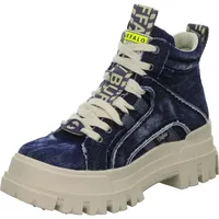 Buffalo Damen Elegante Stiefelette 1622478 Blau Blue Textil 40