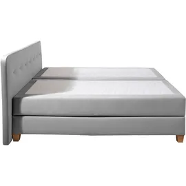 Home Affaire Boxspringbett »Fargo«, inkl. Topper, in 3 Matratzenarten, in Samt- oder Strukturstoff grau
