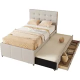 XDOVET Polsterbett 90 x 190 cm Beige