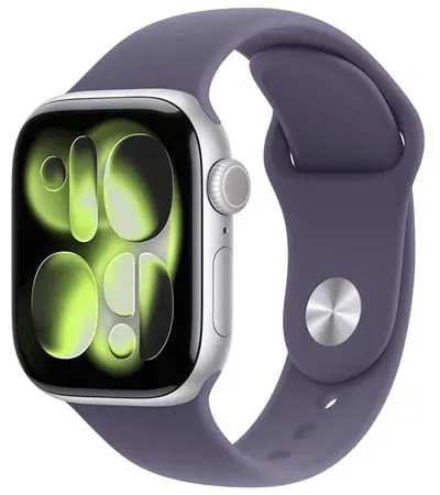Watch Series 11 GPS 42mm Silver Aluminium Case with Purple Fog Sport Band - M/L