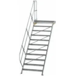 MUNK Aluminium-Treppe Plattform 45° 11 Stufen