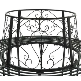 vidaXL Baumbank Ø 160 x 89 cm Schwarz
