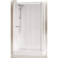 Novellini Media Glass 2P Standard 120x80 cm Kabine Mechanisch Transparent Weiß