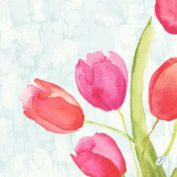 DUNI GmbH DUNI Bio-Dunisoft Serviette 40x40 cm 1/4 F. Painted Tulips