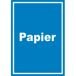 Papier Mülltrennung Aufkleber mit Text A4 (210x297mm)