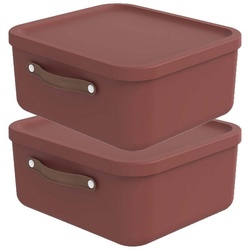 ROTHO Aufbewahrungsbox Aufbewahrungsbox mit Deckel Maloja 20l (Aufbewahrungsset, 2er-Set) rot