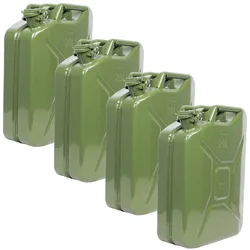 TRUTZHOLM 4x Metallkanister olivgrün 20 Liter Benzin Diesel