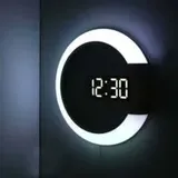 Led-wanduhr, Moderne, Kreative Digitaluhr Mit Weckfunktion Und Temperaturanzeige (weiß) - Crezuo