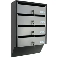 Rottner Tresor Depot 4 silber/schwarz inkl. Zeitungsfach