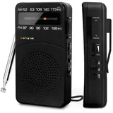 Tragbares Radio, Am(mw)/fm-batterieradio, Transistor-taschenradio Mit Exzellentem Empfang, Abstimmknopf Mit Signalstärkeanzeige, Mini-taschenradio