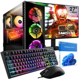 KRAFTPC Gaming PC Komplett-Set AMD Ryzen5 5600GT - Radeon VEGA Grafik - 500GB M.2 SSD -16GB DDR4 - Win11 - WLAN - Samsung 27" TFT - Tastatur/Maus - Schwarz