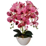 Kunstorchidee Orchidee, damich, Höhe 60 cm, Künstliche Orchidee 3-stämmige Blumen wie lebendig rosa