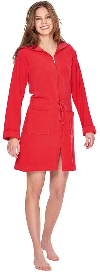 wewo fashion Damen Kapuzenmantel 031 mit Reißverschluss S | rot - rot