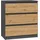 Topeshop KOMODA SZAFKA 3 SZUFLADY MALWA M3 KOLOR ANTRACYT/ARTISAN