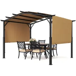 VEVOR 3650x3048x2540mm Pergola Gartenpergola Pavillon mit gewölbter Überdachung