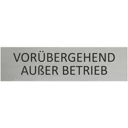 CombiCraft Aluminium Türschild Vorübergehend außer Betrieb 165x45mm mit 3M-Tape