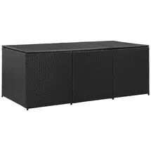 furnicato Gartenbox Poly Rattan 180x90x70 cm Schwarz