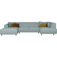 Wohnlandschaft OTTO HOME "Maroon U-Form", blau (petrol), B:358cm H:82cm T:192cm, Struktur grob ( 100% POLYPROPYLEN;Struktur fein ( 100% Polyester);Struktur (100% Polyester), Sofas, Wohnlandschaft, in skandinavischem Design, mit losen Kissen