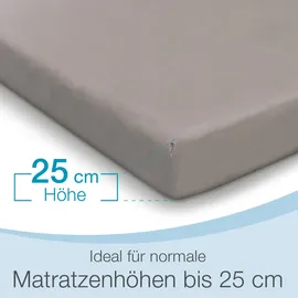 eloneo Spannbettlaken Polyester 140 x 200 cm grau