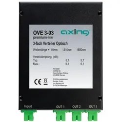 Axing OVE3-03 Optischer 3-fach-Verteiler Zur Verteilung optischer Signale Mit SC/APC-Buchsen OVE00303 OVE 3-03