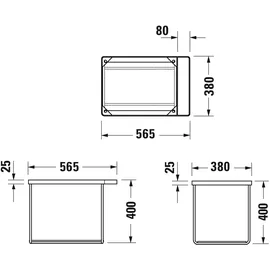 Duravit DuraSquare Metallkonsole 0031331000 56,5x38,1cm, wandhängend, chrom