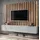 furn.design Pearl Lowboard 180 cm Grau/Eiche Metall/MDF/Holzwerkstoff