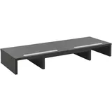 [en.casa] Monitorständer, Vilppula Monitorerhöhung 79x27x10,5cm Bildschirmerhöhung mit Smartphone-Halter und Verstellbarer Länge Dunkelgrau, Holzwerkstoff, 79x10.5x27 cm, Arbeitszimmer, Schreibtische