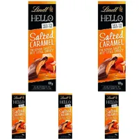 Lindt Schokolade HELLO Salted Caramel | 100 g Tafel | Vollmilch-Schokolade mit gesalzener Karamell-Füllung | Schokoladentafel | Schokoladengeschenk (Packung mit 5)