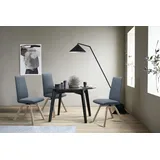 Polsterstuhl STRESSLESS "Laurel", blau (sparrow blau paloma, walnuss), B:49cm H:105cm T:60cm, Leder PALOMA: PALOMA ist ein durchgefärbtes Semianilin-Möbelleder mit natürlicher Narbung., Stühle, Polsterstuhl, High Back, Größe L, mit schräggestellten Beinen in Walnuss