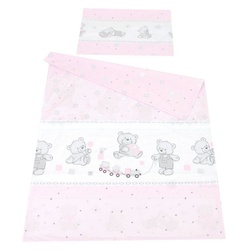 Kinderbettwäsche BABYLUX Kinderbettwäsche 2Tlg. 100 x 135 cm Bettwäsche Bettbezug Baby, BabyLux, 71. Bär Cookie Rosa weiß
