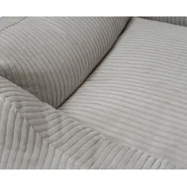 Knuffelwuff Hundebett aus Cord mit Handwebcharakter Olivia XXL 120 x 85cm Hellgrau