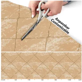 ANRO Teppich Läufer Küchenteppich Küchenläufer Flur Läufer Küche rutschfest anpassbar Weich Velours Beige 200x50cm