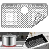 Silikon SpüLbeckeneinlage, Zusammenklappbar Rutschfeste SpüLbeckenmatte Silikon72 x 38cm, Matte füR SpüLbecken, HitzebestäNdig KüChen-Abtropfuntersetzer Schutzeinlage, Sink Mat füR SpüLe,Dunkelgrau