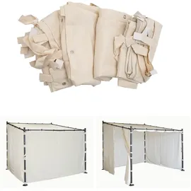 Mendler Seitenwand für Pergola HWC-A22 4 Stück 3 x 3 m Creme