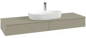 V&B Waschtischunterschrank ohne Frontstruktur -Beleuchtung Antao 160x50cm, HL, WBP-farbe Lac, si Gr m Lac