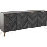 LEONIQUE Sideboard »Nanterie«, Kommode mit Fischgrätenmuster, Breite 176,5 cm grau