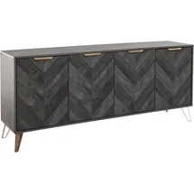 LEONIQUE Sideboard »Nanterie«, Kommode mit Fischgrätenmuster, Breite 176,5 cm grau