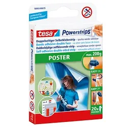 tesa Powerstrips POSTER Klebestreifen für max. 200,0 g 1,5 x 4,5 cm, 20 St.