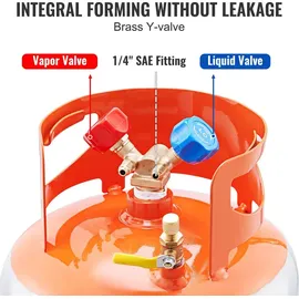 Vevor Kältemittel Rückgewinnungsbehälter 13,61kg 27,6bar Wiederverwendbarer Zylindertank Φ 250 x 390mm Kältemittel-Rückgewinnungsbehälter Orange Kältemittel-Rückgewinnungsbehälter aus HP295 Stahl